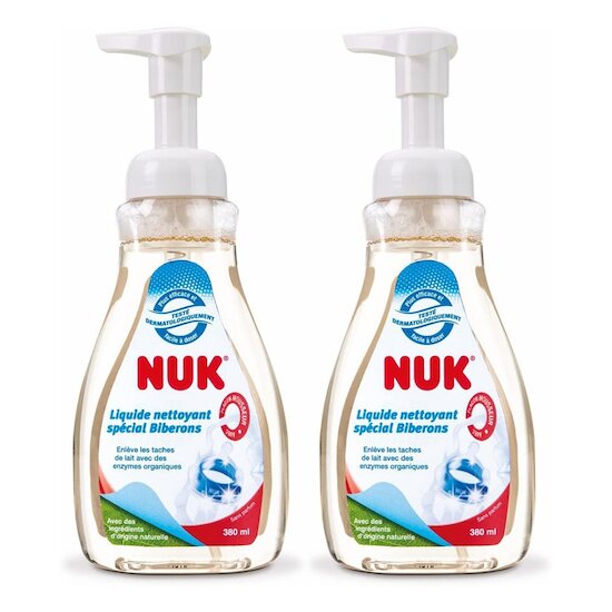Liquide nettoyant biberons x2 avec flacon mousseur  380 ml de Nuk